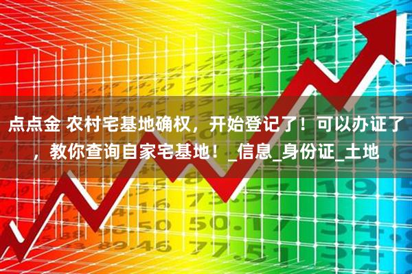 点点金 农村宅基地确权，开始登记了！可以办证了，教你查询自家宅基地！_信息_身份证_土地